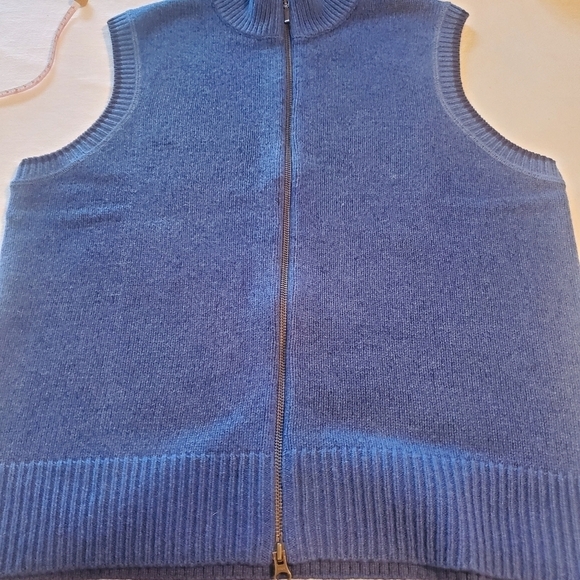 Duluth Trading Co 83% Lambswool Blue Full Zip‎ Sweater Sz L Vest - Picture 5 of 7